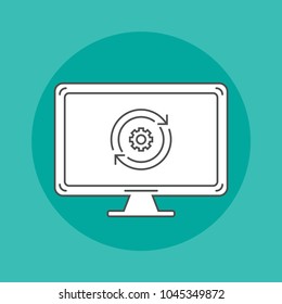 Programming outline icon on monitor