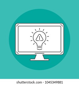 Programming outline icon on monitor