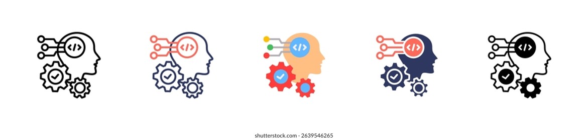 Programming Paradigms Icon Multiple Vector Illustration