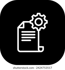 Programming project development icon with black filled line outline style. technology, computer, coding, code, program, software, web. Vector Illustration