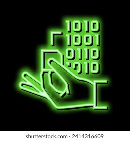 programming rfid chip neon light sign vector. programming rfid chip illustration