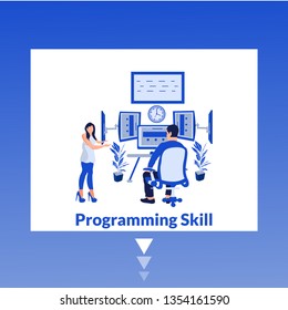 Programming Skills- Modern flat design concept of web page design for website and mobile website. Easy to edit and customize. Vector illustration