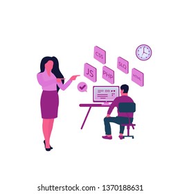 Programming Skills- Modern flat web page design template concept of Programming Skills for website and mobile website development.