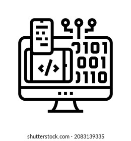 programming software line icon vector. programming software sign. isolated contour symbol black illustration