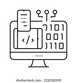 programming software line icon vector. programming software sign. isolated contour symbol black illustration