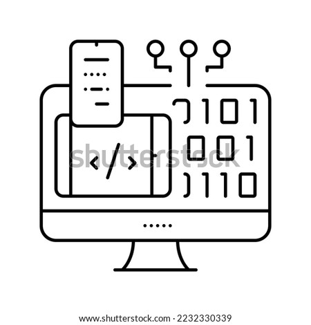 programming software line icon vector. programming software sign. isolated contour symbol black illustration