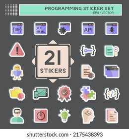 Programming Sticker Set. suitable for Programming symbol. simple design editable. design template vector. simple symbol illustration