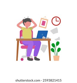 Programming Stress, Design And Development Vector Illustration