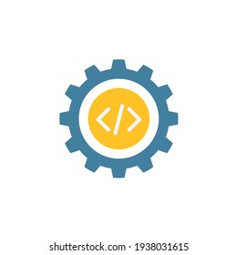 Programming support icon in flat style. Flat icon vector