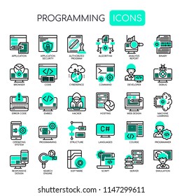 Programming , Thin Line and Pixel Perfect Icons