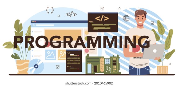 Programming Typographic Header Education Student Write Stock Vector ...