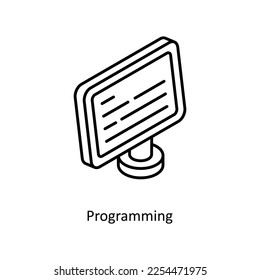 Programming Vector Isometric Outline icon for your digital or print projects.