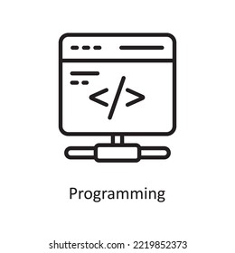Programming  Vector Outline Icon Design illustration. Cloud Computing Symbol on White background EPS 10 File