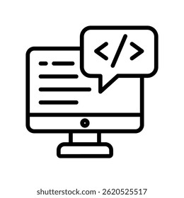 Programming Vector outline icon. Eps10 file 