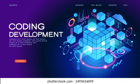 Programming Web Banner Best Programming Languages Stock Vector (Royalty ...