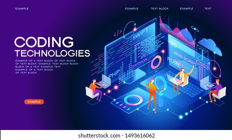 Programming Web Banner Best Programming Languages Stock Vector (Royalty ...