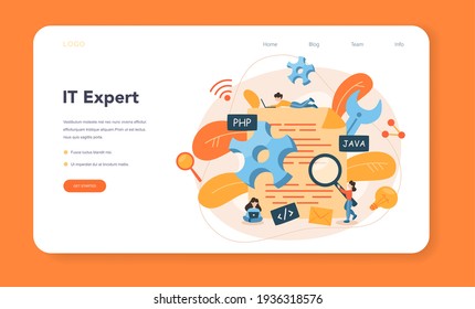 Programming web banner or landing page. Idea of working
