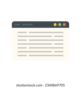 Programming web page icon flat vector. Website design. Mobile ui technology isolated
