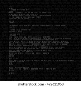 Programming White Code On Black Background Stock Vector (Royalty Free ...