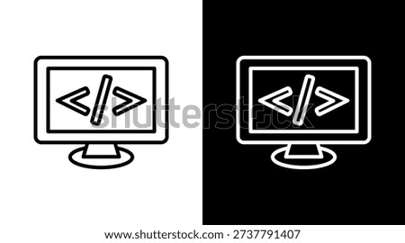 Programming White Icon Set Design