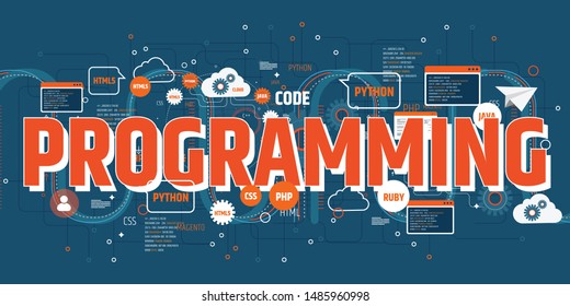 Programming word cloud, business concept