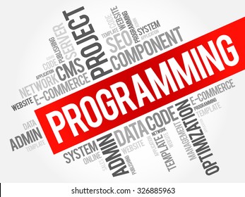 Programming word cloud, business concept