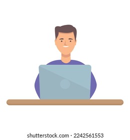 Programming work icon cartoon vector. Computer technology. Classroom children