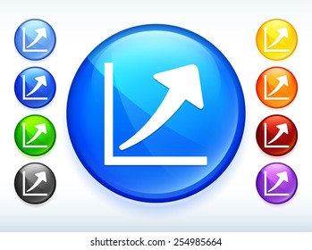 Progress Arrow on Colorful Round Button