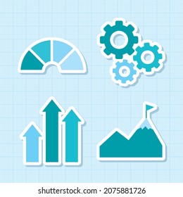 progress and arrows icon set