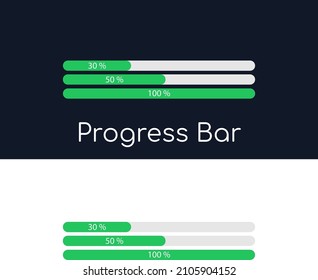 barra de progreso, descargas de aplicaciones, descargas de archivos. Con los porcentajes de carga mostrados. Interfaz de usuario para el sitio web y la aplicación. Ilustración vectorial.