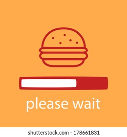 progress bar with a burger. Waiting for burger.