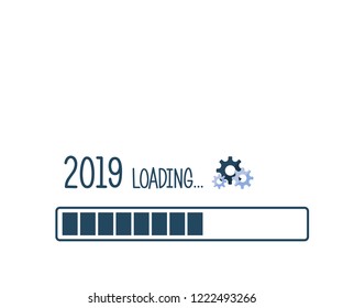 Progress bar design 2019 loading. Vector illustration EPS10