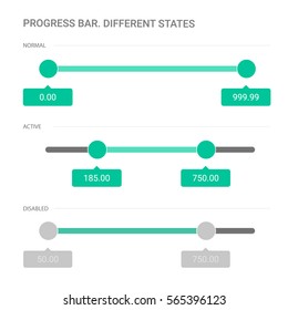 Progress bar. Different states. White background