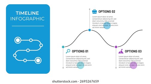 Progress bar featuring 3 arrow-shaped elements, symbolizing the three stages of business strategy and progression. Clean timeline infographic design template. Vector for mobile presentation.