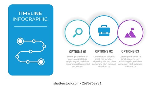 Progress bar featuring 3 arrow-shaped elements, symbolizing the three stages of business strategy and progression. Clean timeline infographic design template. Vector for mobile presentation.