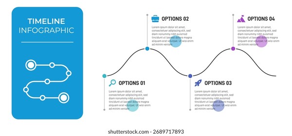 Progress bar featuring 4 arrow-shaped elements, symbolizing the four stages of business strategy and progression. Clean timeline infographic design template. Vector for mobile presentation.