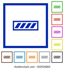 Progress bar flat color icons in square frames