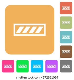 Progress bar flat icons on rounded square vivid color backgrounds.