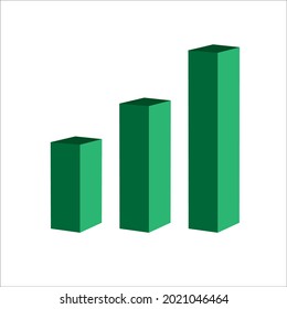 Progress bar green color and flat 3d icon vector. 