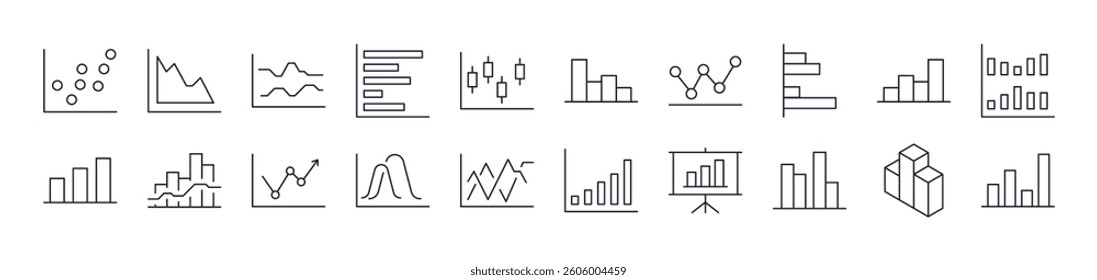 Progress Bar, Growth, Diagram Related Image Collection. Editable Stroke. Perfect for Infographics, Articles, Books, Flyers, Banners