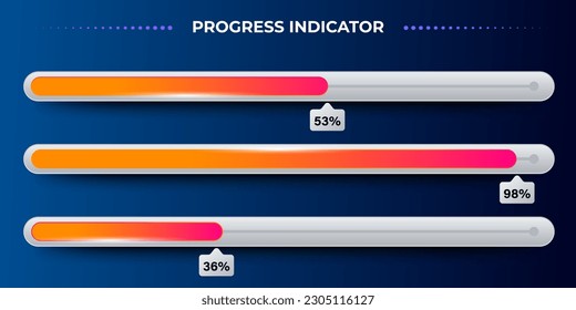 Progress bar icon design illustration. loading Indicators as an Essential Part of Website design. vector
