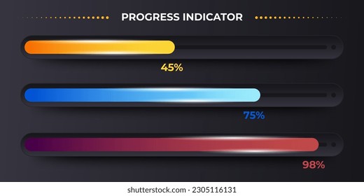 Progress bar icon design illustration. loading Indicators as an Essential Part of Website design. vector
