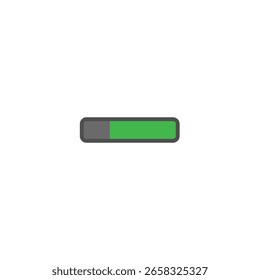 Ilustração do ícone da barra de progresso mostrando o status de carregamento e o indicador de conclusão do design da interface de usuário moderna.