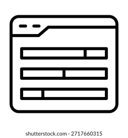 Ilustración vectorial de estilo de línea de icono de barra de progreso