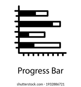 Progress bar icon in modern filled style 