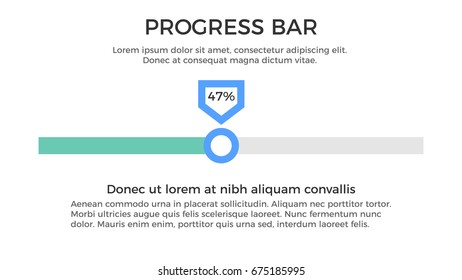 Progress Bar Infographic Element - Business Vector Illustration in Flat Design Style for Presentation, Booklet, Website, Presentation etc. Isolated on the White Background.