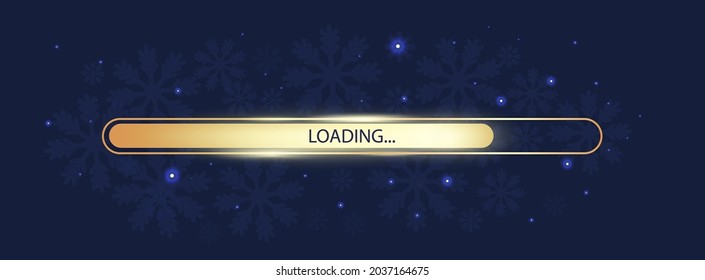 Progress Bar Loading Banner. For Ui Interface. Winter Christmas Banner About The Upcoming New Year