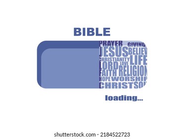 Progress Bar Or Loading Bar With Christianity Religion Relative Tags Cloud. Bible Word