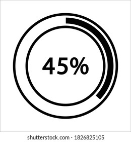 Progress bar and loading icons 45 percent