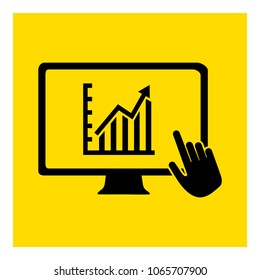progress bar in monitor icon vector